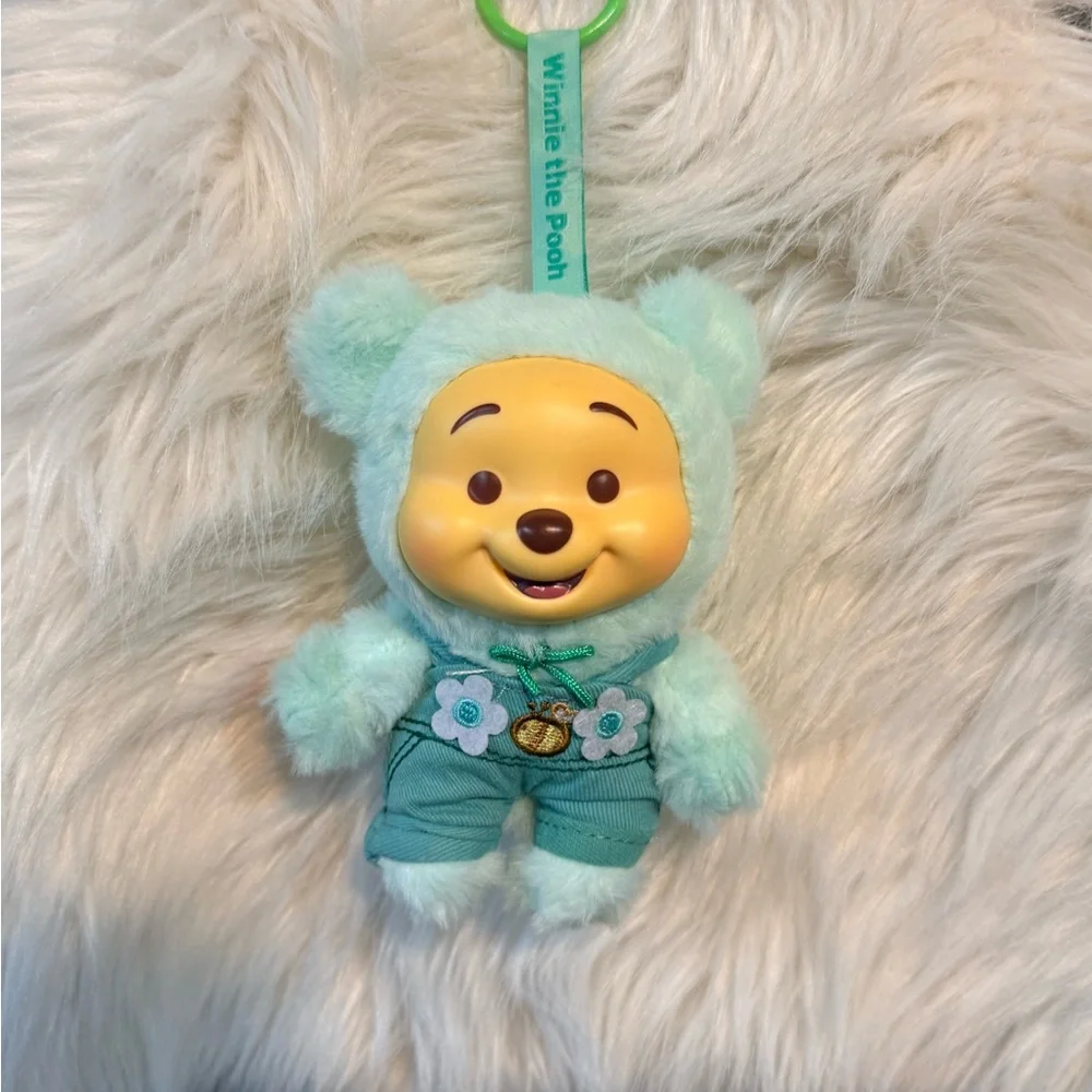 Green MINISO Disney Winnie The Pooh Candy Series 1 Plush Keychain Toy